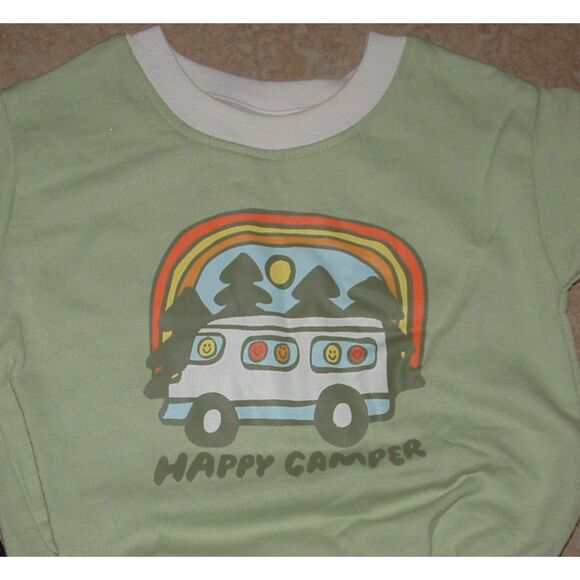 NEW NWT Boys Sz Newborn HAPPY CAMPER Tee Shirt & Pants 3 Pc Outfit CAT & JACK - Picture 2 of 2